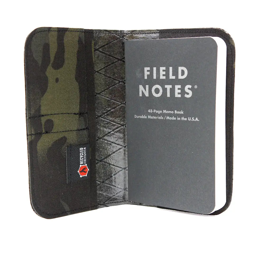 The Field Notes Wallet from Recycled Firefighter. Professional-grade quality for everyday tactical use and operations.