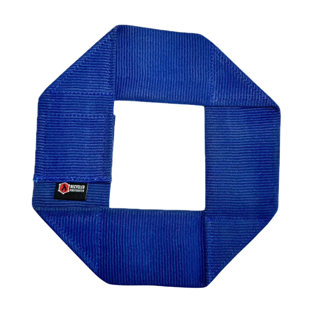 Blue Fire Hose Dog Frisbee from Recycled Firefighter. Professional tactical construction for everyday operations.