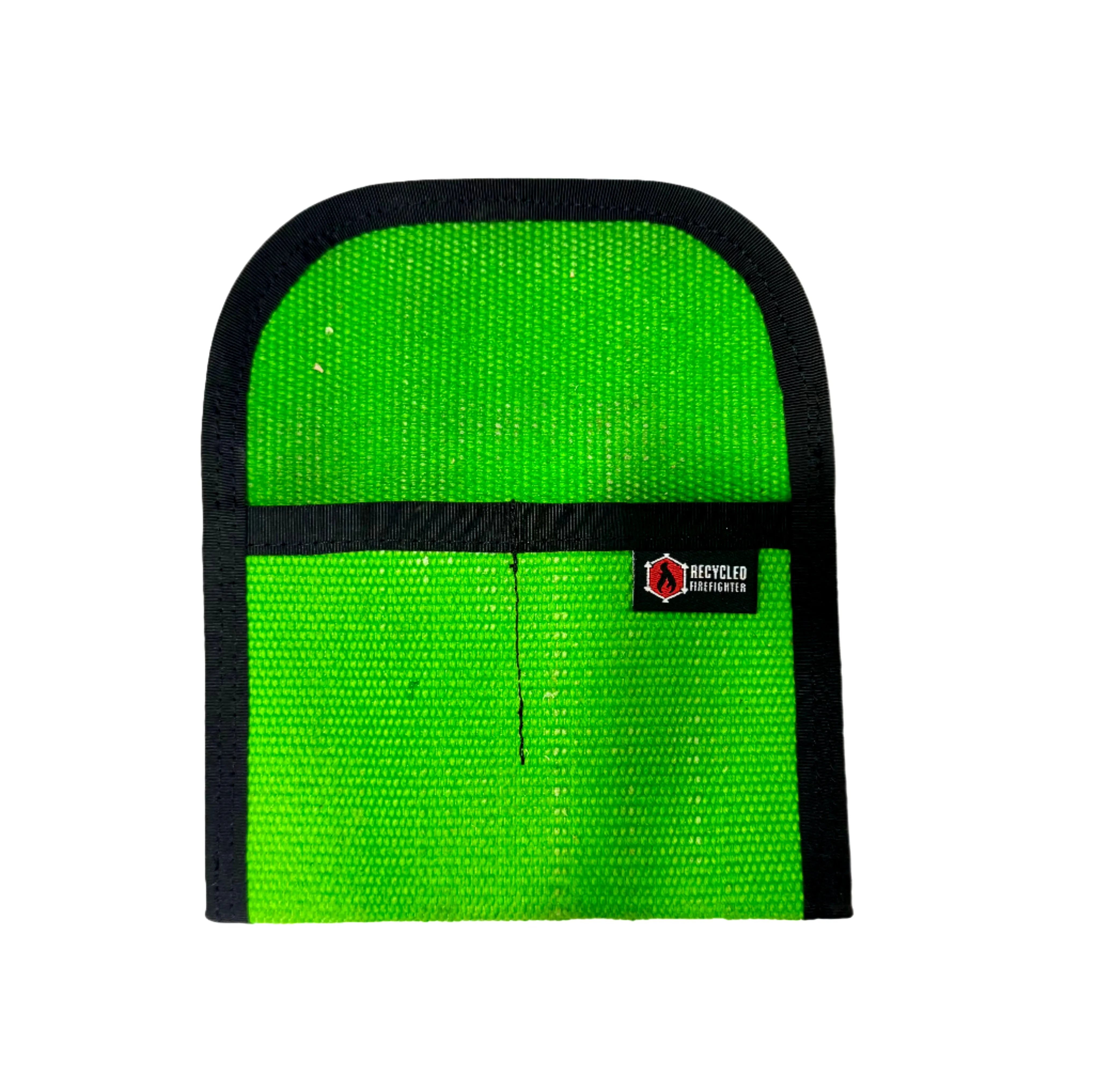 Recycled Firefighter Fire Hose Tool Pouch in green & black. Professional tactical design built for durability and daily use by first responders.