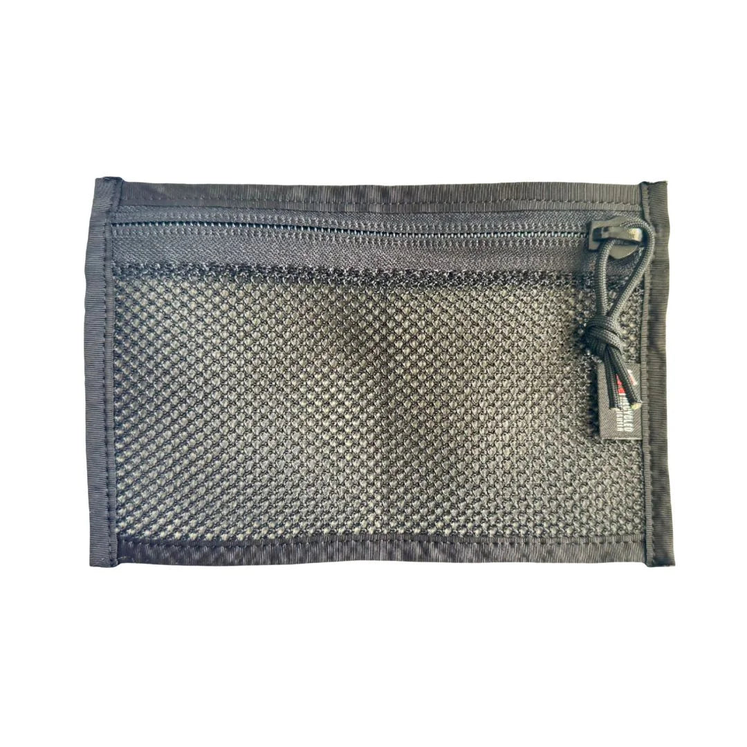 Professional Flat EDC Pouch Firehose in black & black by Recycled Firefighter. Tactical design honors first responder service with quality materials.