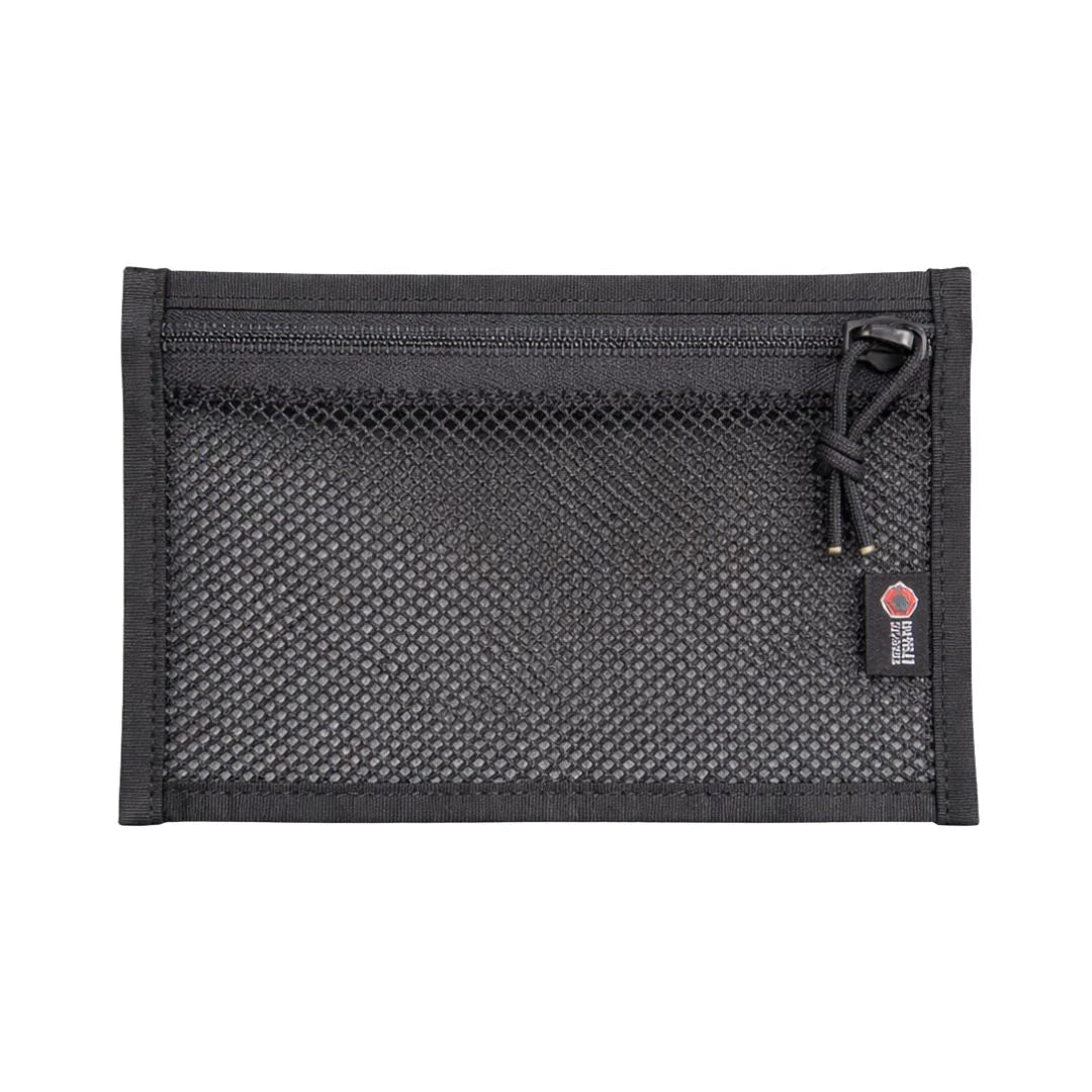 Professional Flat EDC Pouch Firehose in black & black by Recycled Firefighter. Tactical design honors first responder service with quality materials.