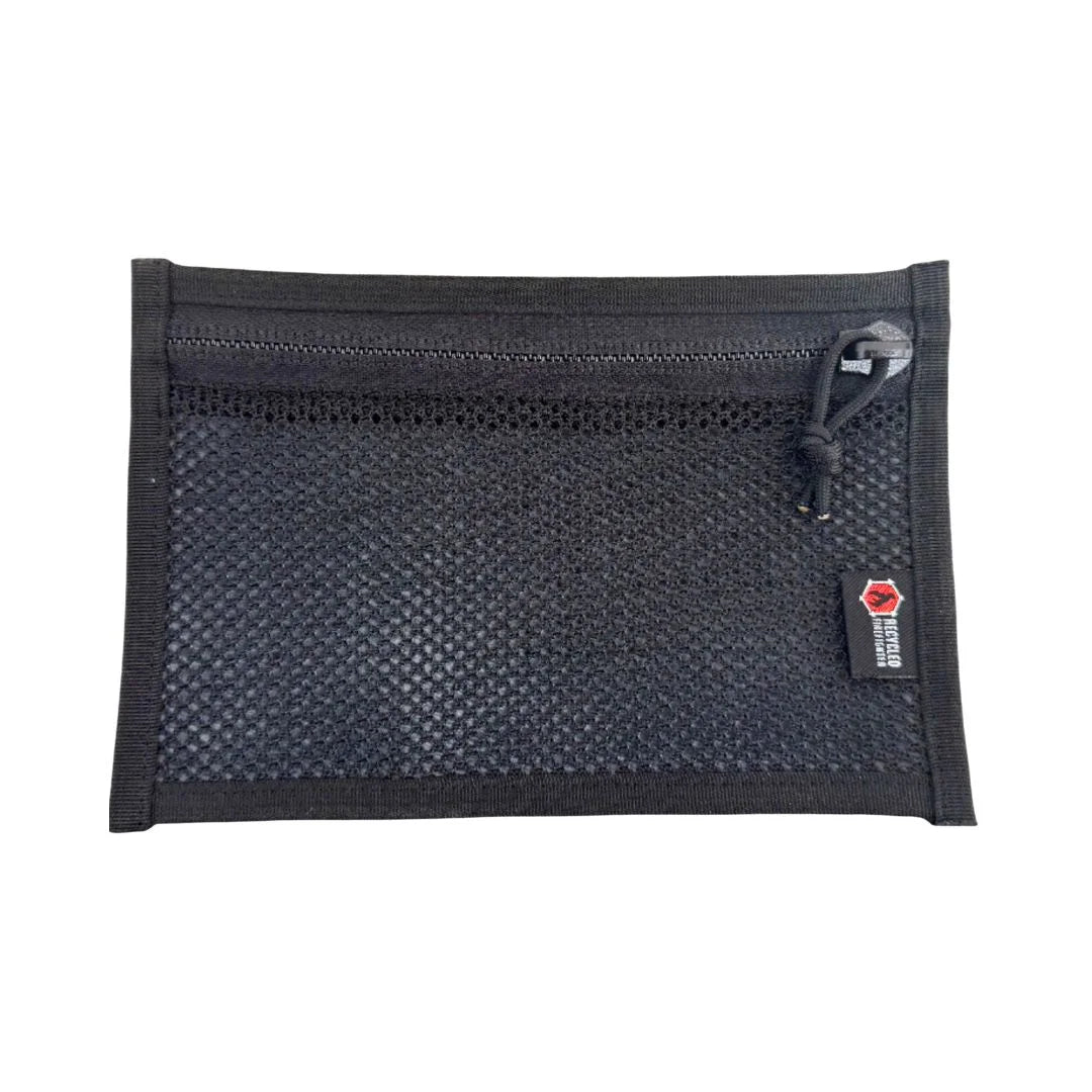 Flat EDC Pouch Firehose in calico & black by Recycled Firefighter. Durable professional gear for tactical applications.