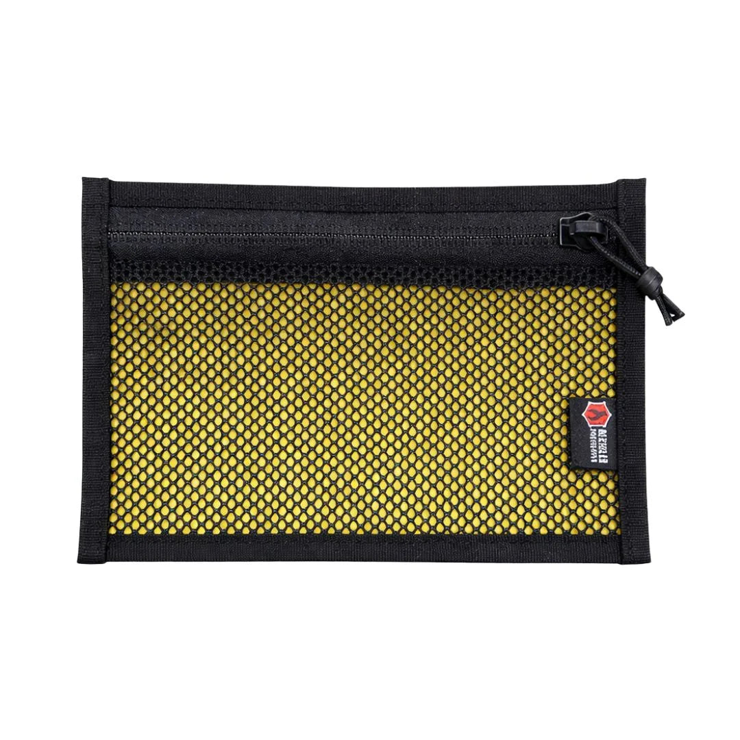 vintage yellow & black Flat EDC Pouch Firehose from Recycled Firefighter. Professional tactical construction for everyday operations.