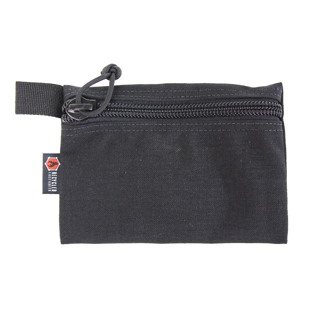 Flat Zippered Gear Pouch Medium from Recycled Firefighter featuring black. Durable gear designed for first responders and tactical professionals.