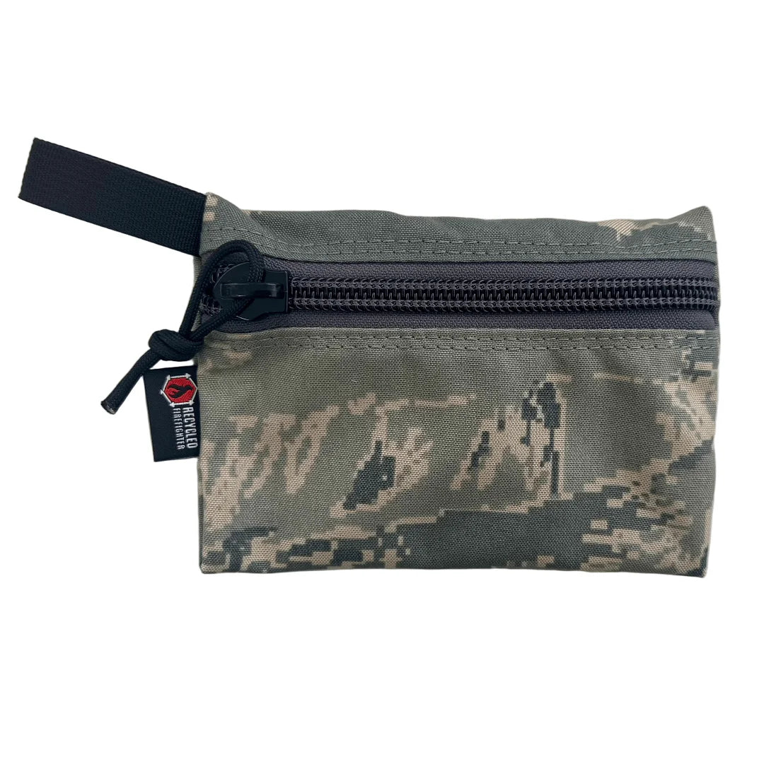 The digital tiger stripe edition Flat Zippered Gear Pouch Medium from Recycled Firefighter. Tactical quality designed for demanding professionals.