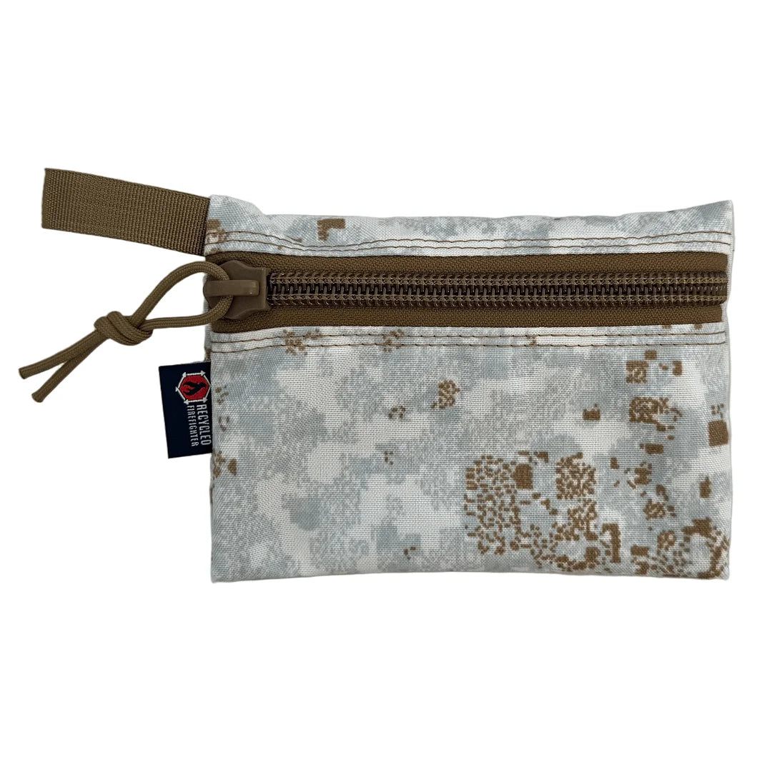 Recycled Firefighter Flat Zippered Gear Pouch Medium featuring snowdrift. Durable construction honors service with professional quality.