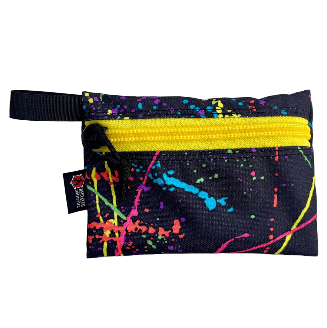 Flat Zippered Gear Pouch Medium by Recycled Firefighter - splatter. Reliable tactical gear for professional daily operations.