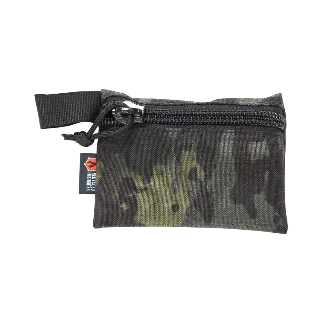 Recycled Firefighter Flat Zippered Gear Pouch Small featuring Multicam Black. Durable construction honors service with professional quality.
