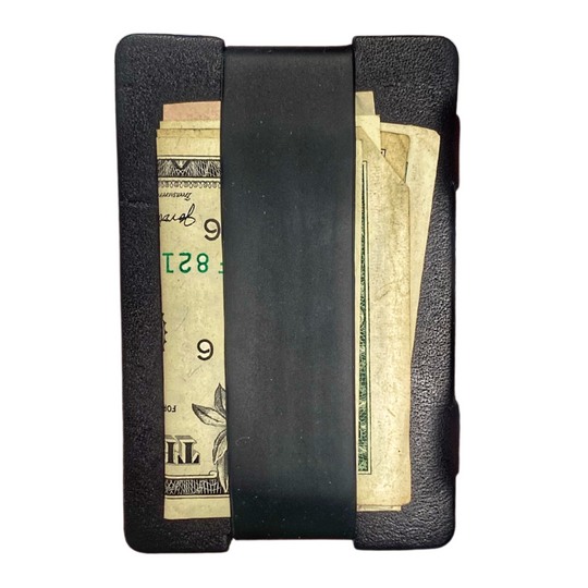 Full Grain Leather Card Wallet Black Recycledfirefighter