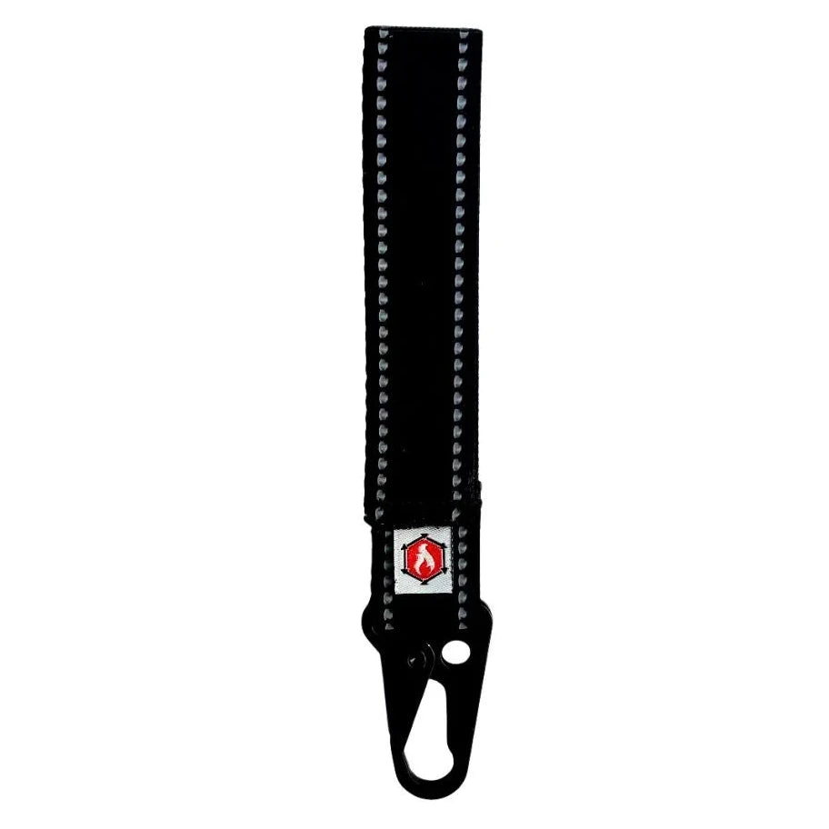 The classic Black Grab & Go Loop by Recycled Firefighter provides a sleek, tactical handle for securing hook-backed pouches and EDC gear.