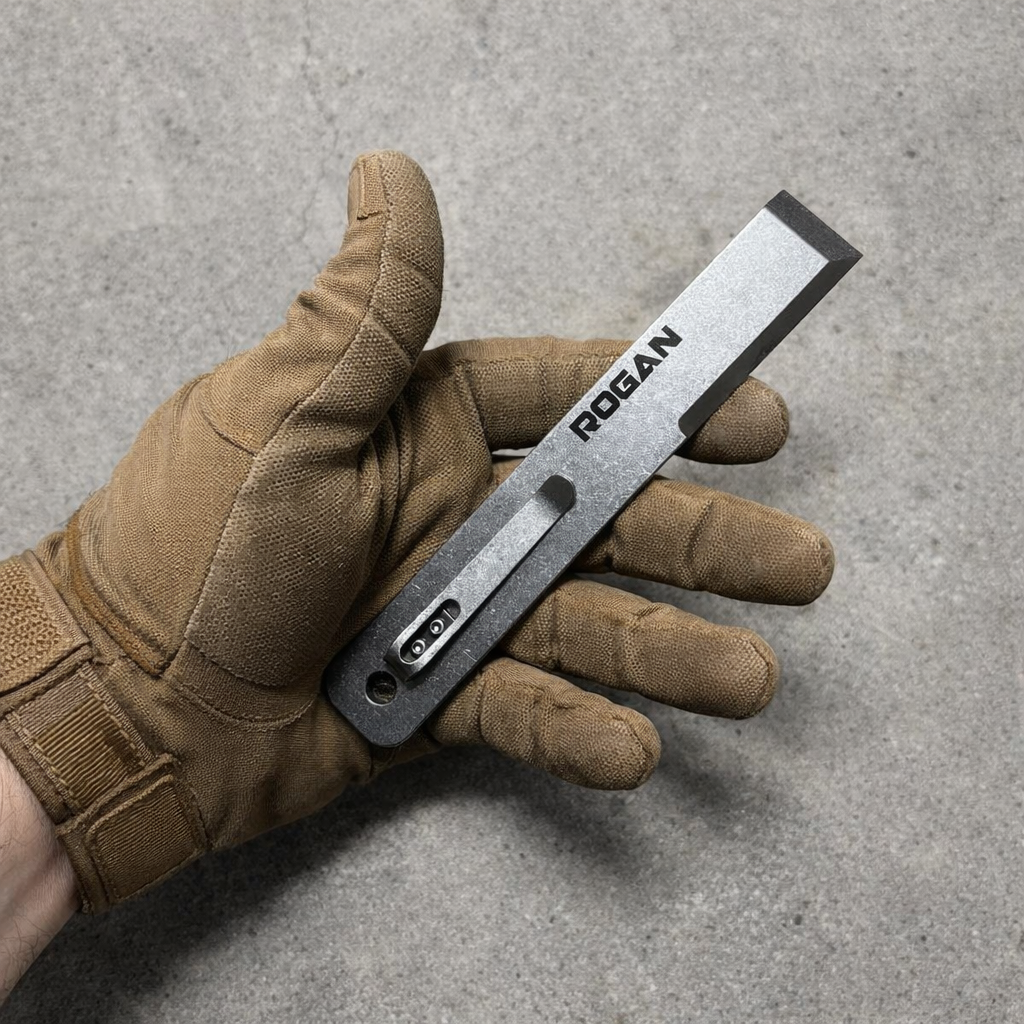 Close up of the Rogan RPT pry bar tip and 440C stainless steel construction