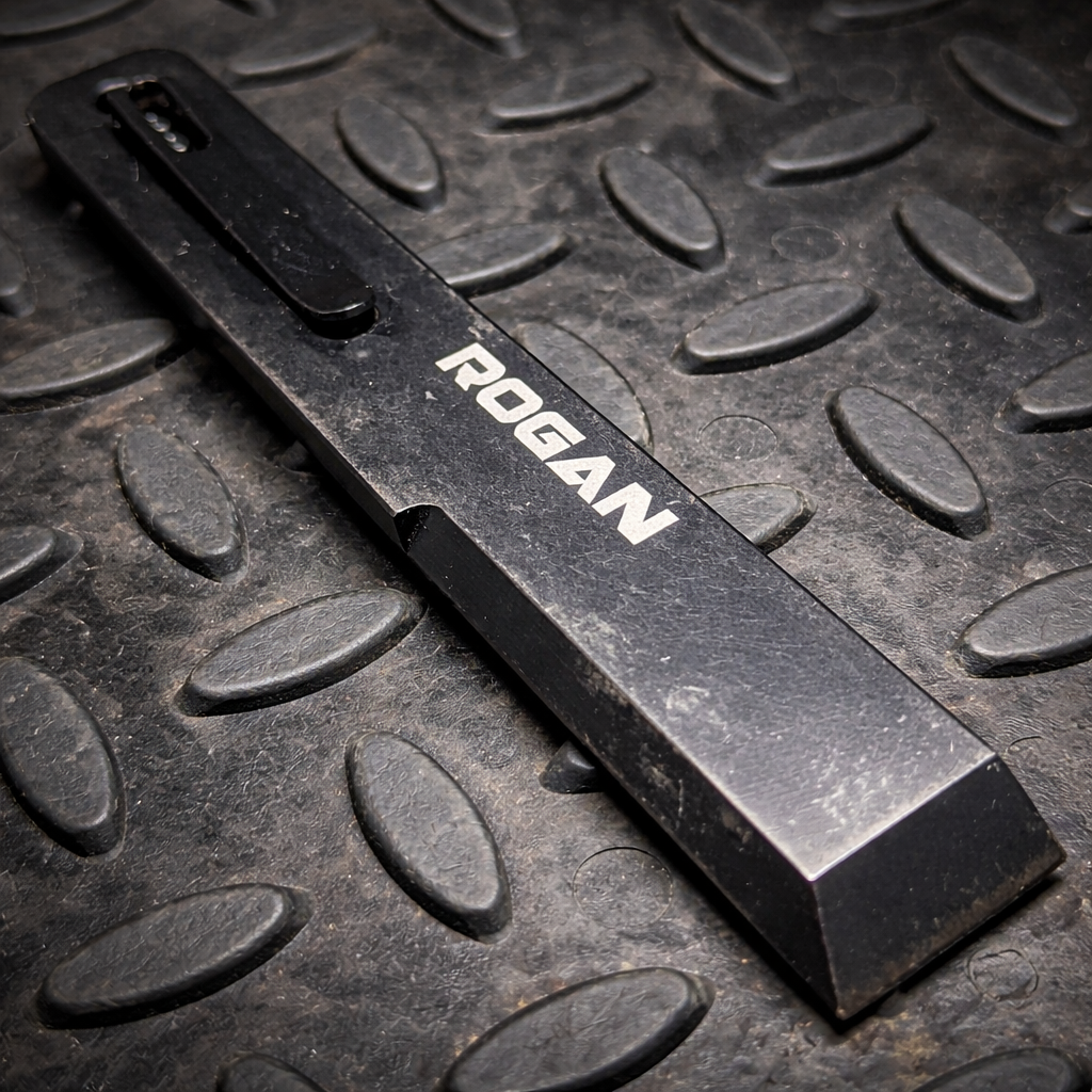 Rogan RPT pry bar showing removable pocket clip for left or right hand carry