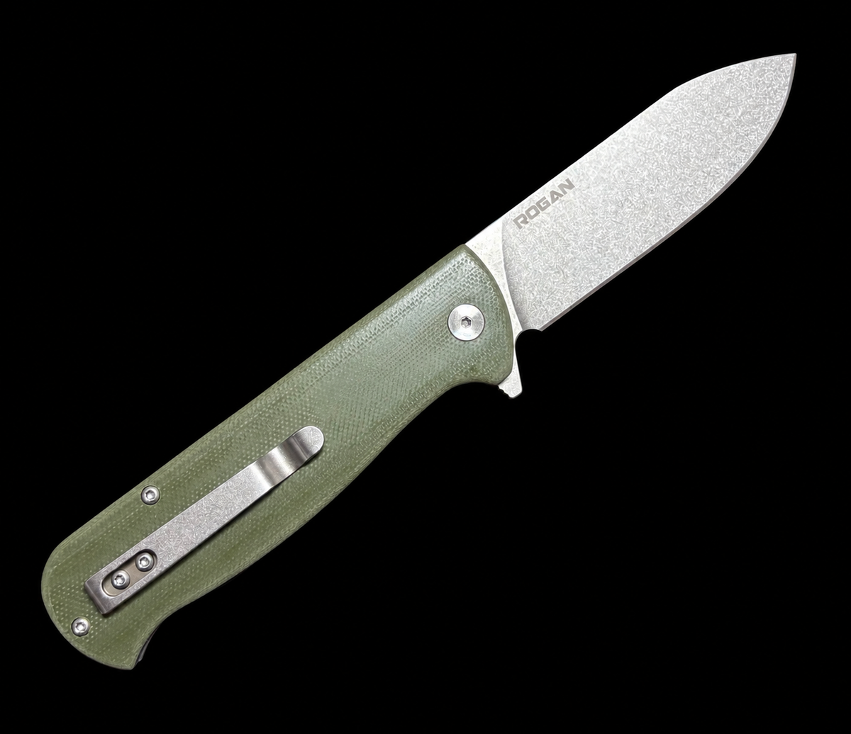RHINO Folding Knife (Stonewash/ OD Green)