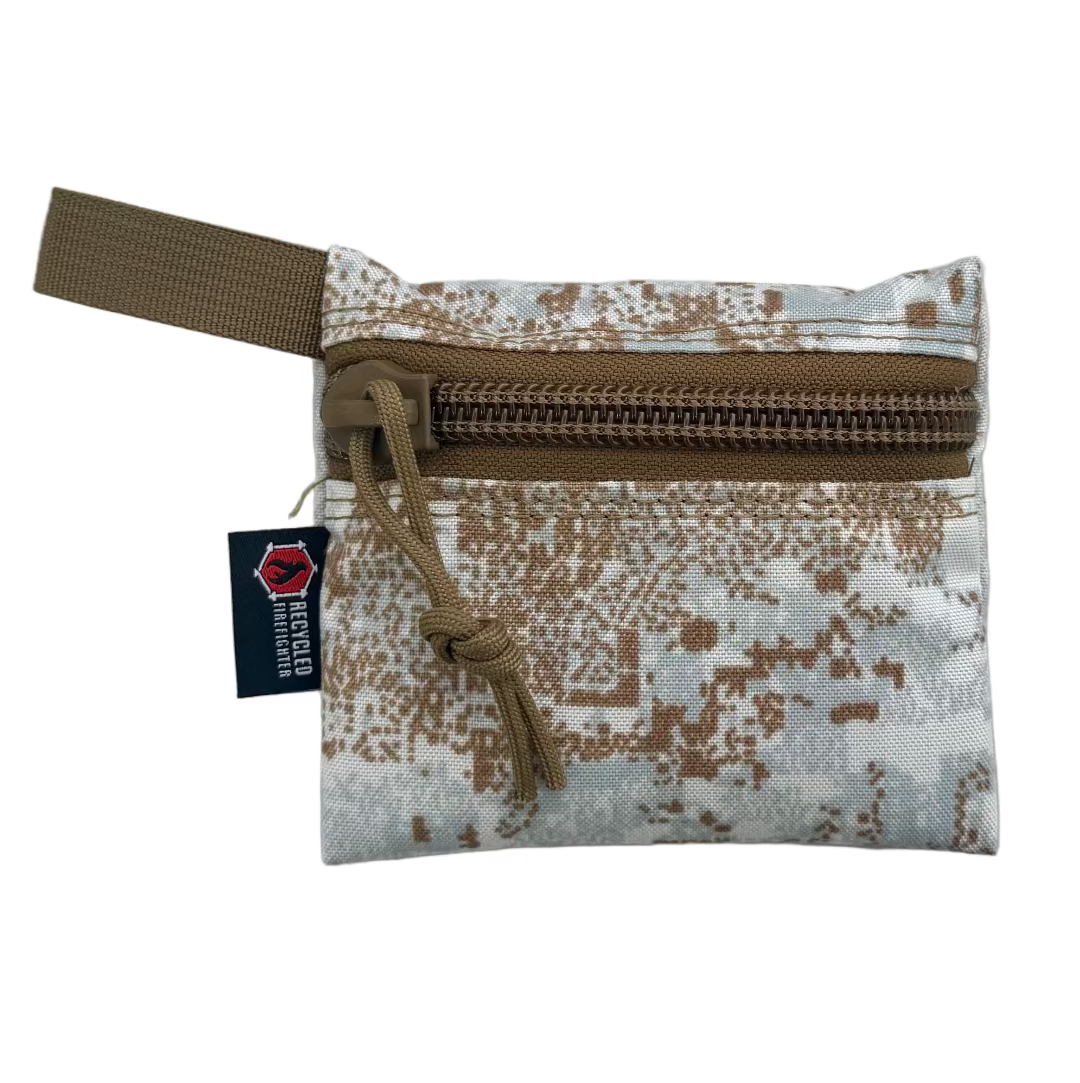 Snow Drift  Flat Zippered Gear Pouch - Small  Recycled Firefighter