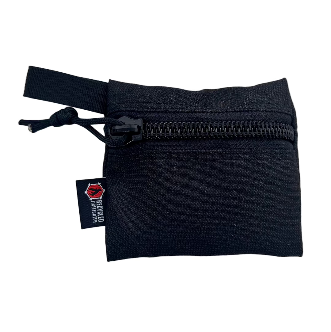 MSA Bunker Gear - Black & Black  Flat Zippered Gear Pouch - Small  Recycled Firefighter