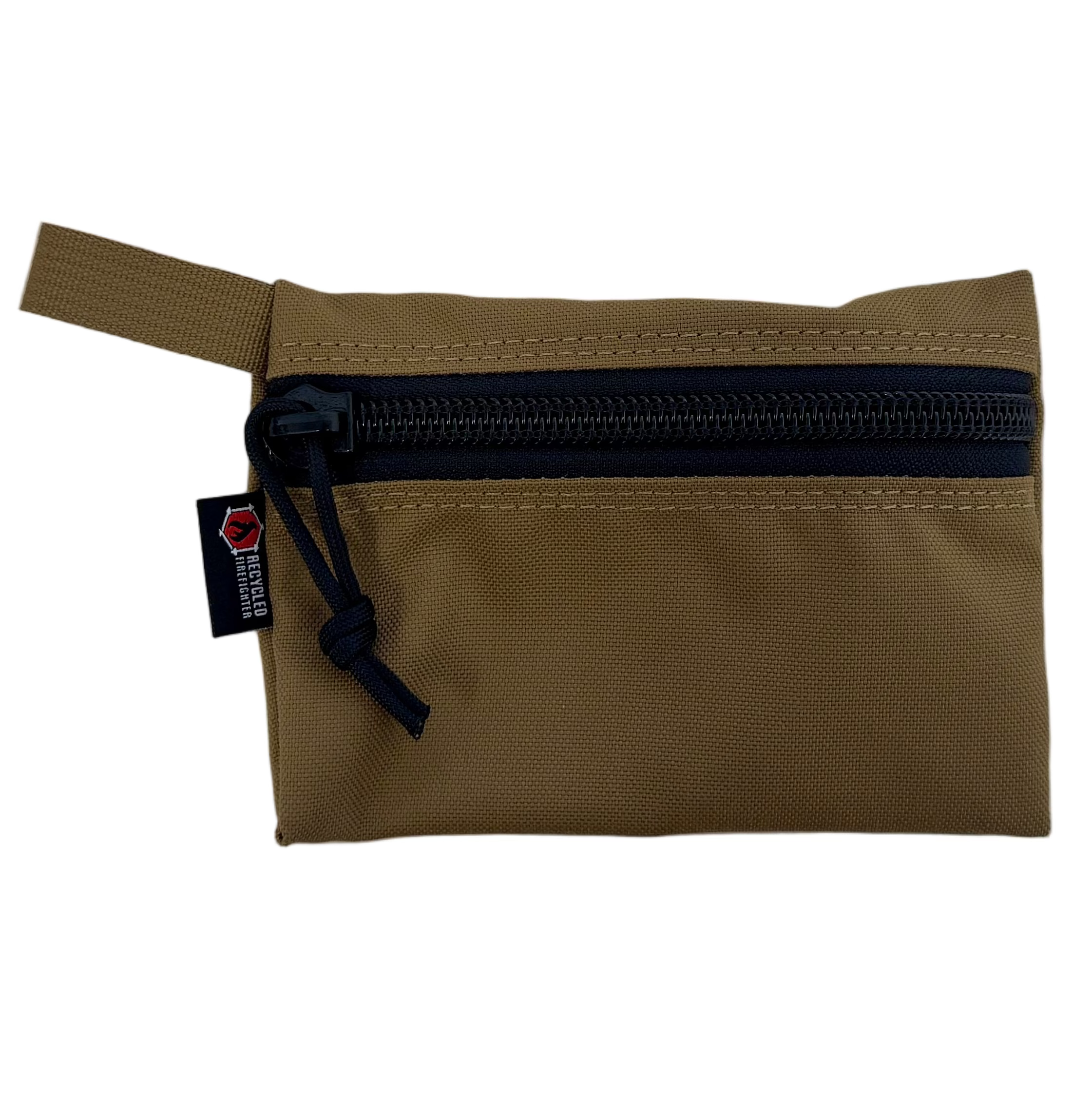 Coyote  Flat Zippered Gear Pouch - Small  Recycled Firefighter
