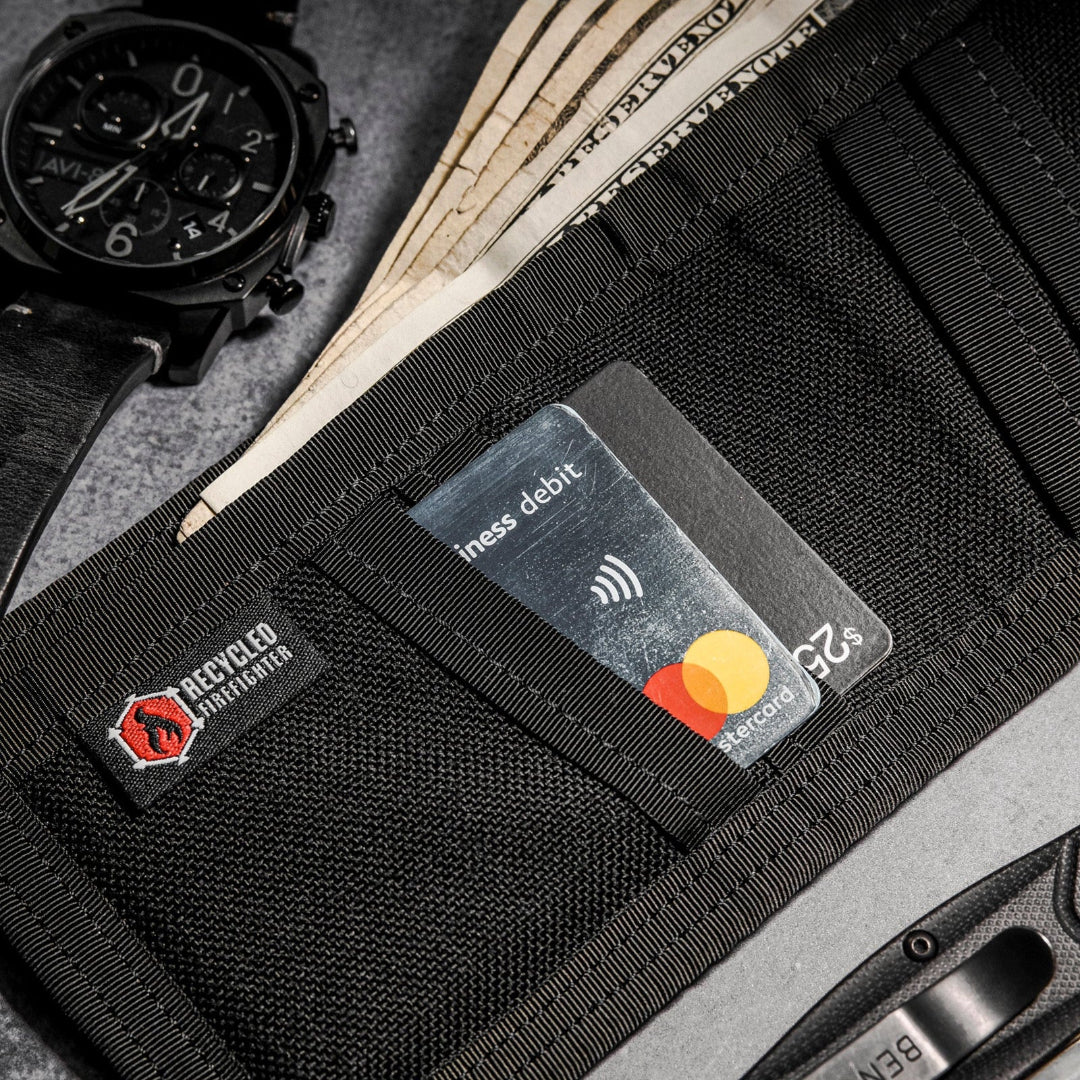 Lieutenant Wallet - Firehose Edition Black Firehose Recycledfirefighter