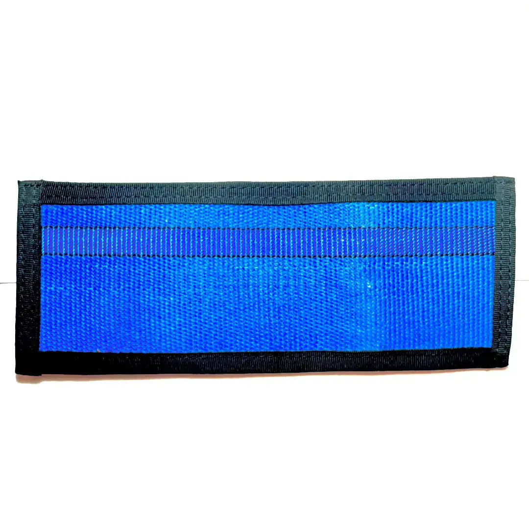 Professional-grade Lieutenant Wallet Firehose in blue fire hose from Recycled Firefighter. Quality tactical design for first responders.
