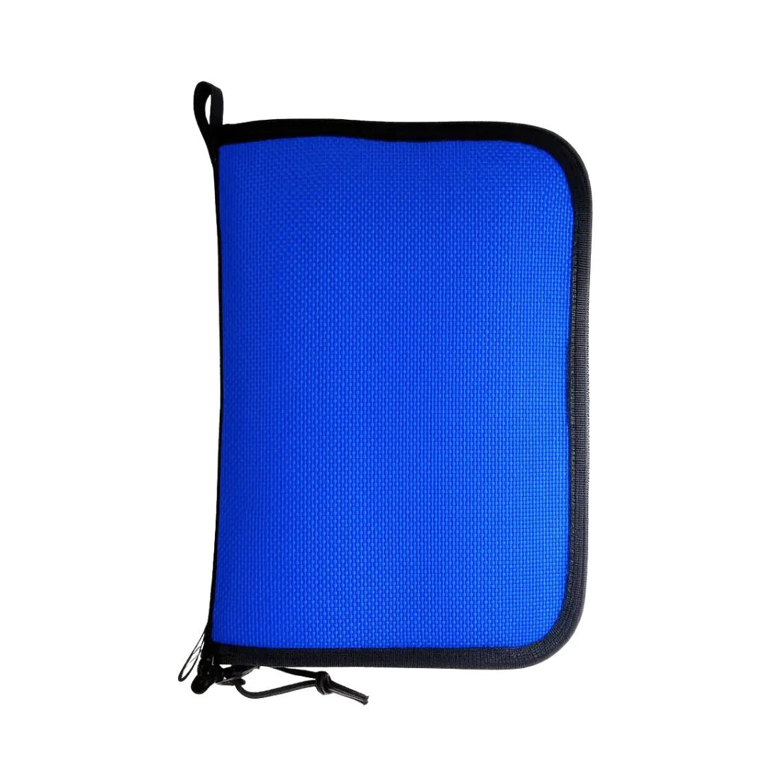 Major Dopp Bag Large in Blue and Black by Recycled Firefighter. Durable professional gear for tactical applications.