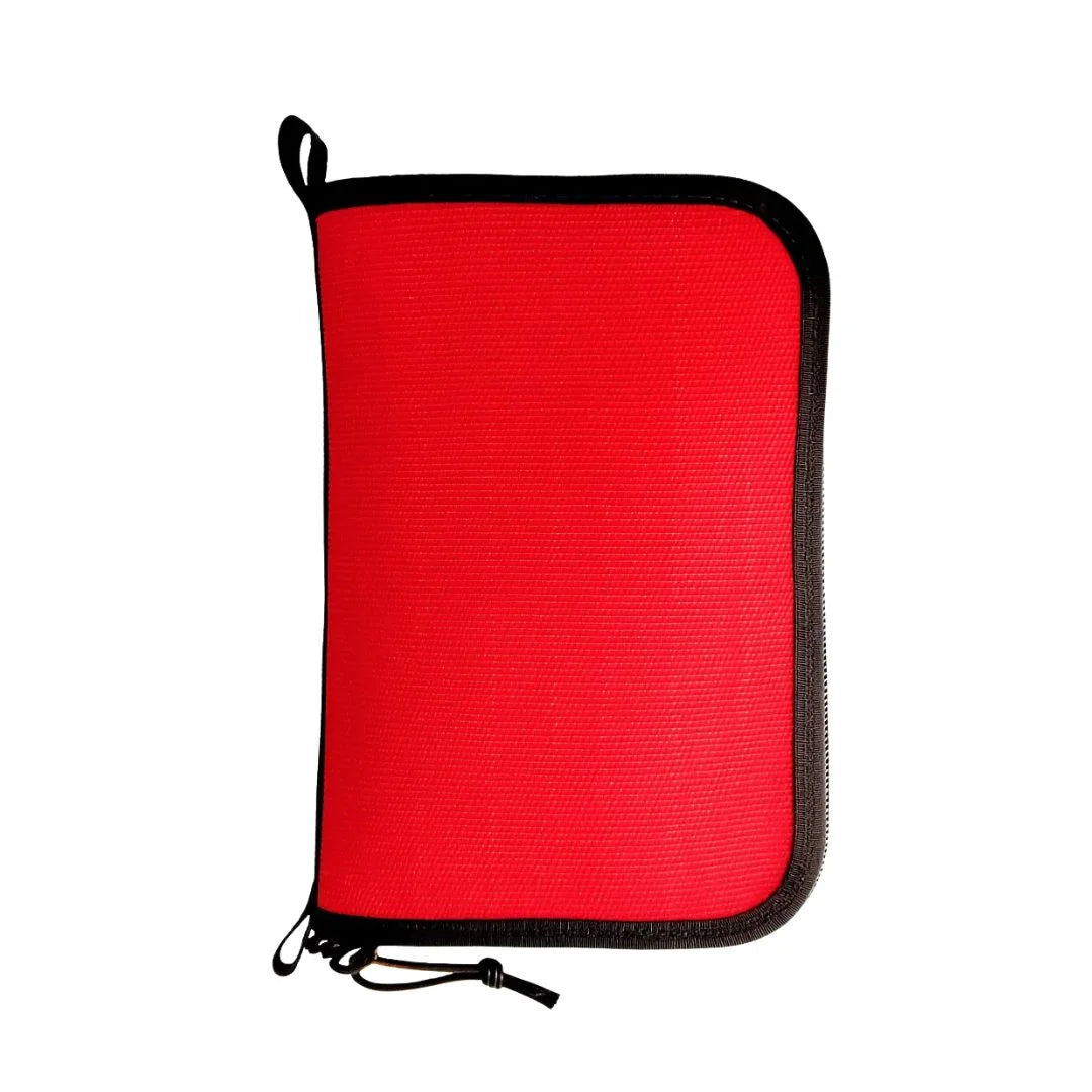 The Red and Black Major Dopp Bag Large from Recycled Firefighter. Tactical quality meets professional design standards.