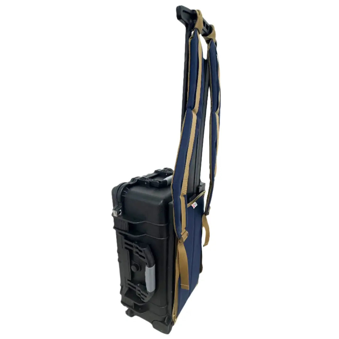 Recycled Firefighter MissionBox 1510 Waterproof Rolling Hard Case featuring Navy and coyote. Durable construction honors service with professional quality.