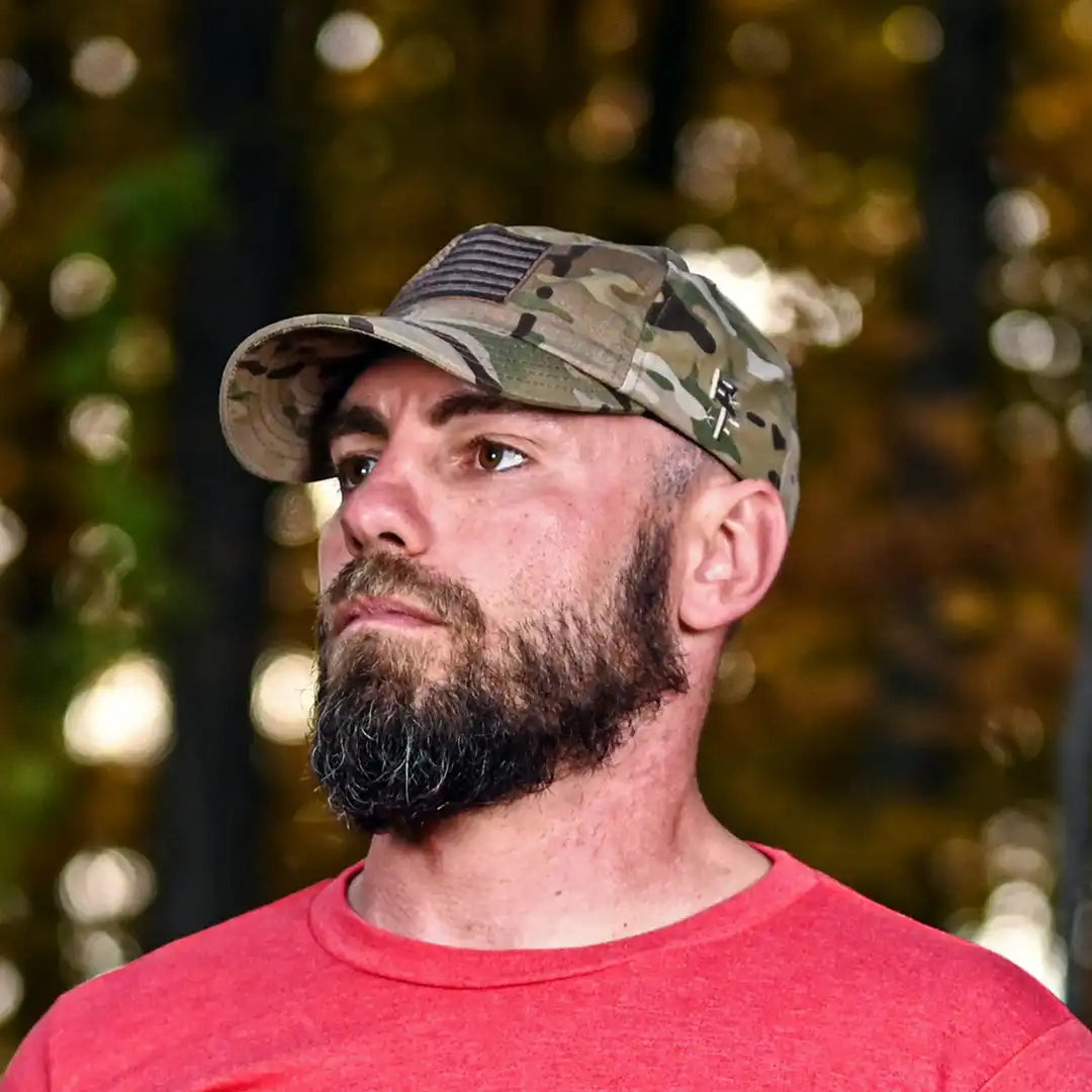 Multicam Full Fabric American Flag Range Hat