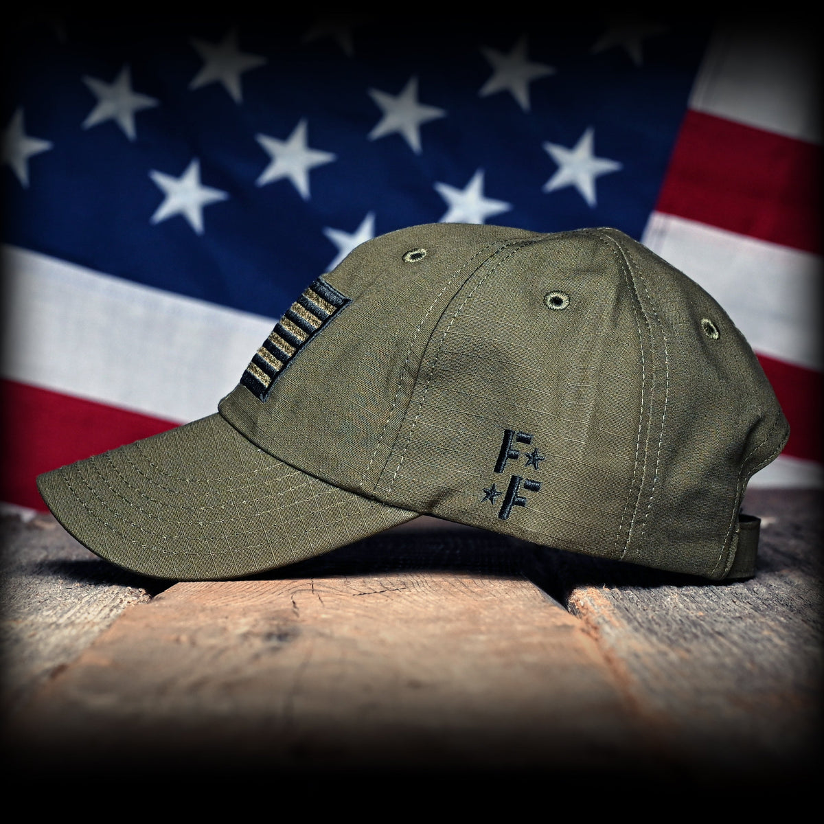 OD Green Ripstop Full Fabric American Flag Range Hat