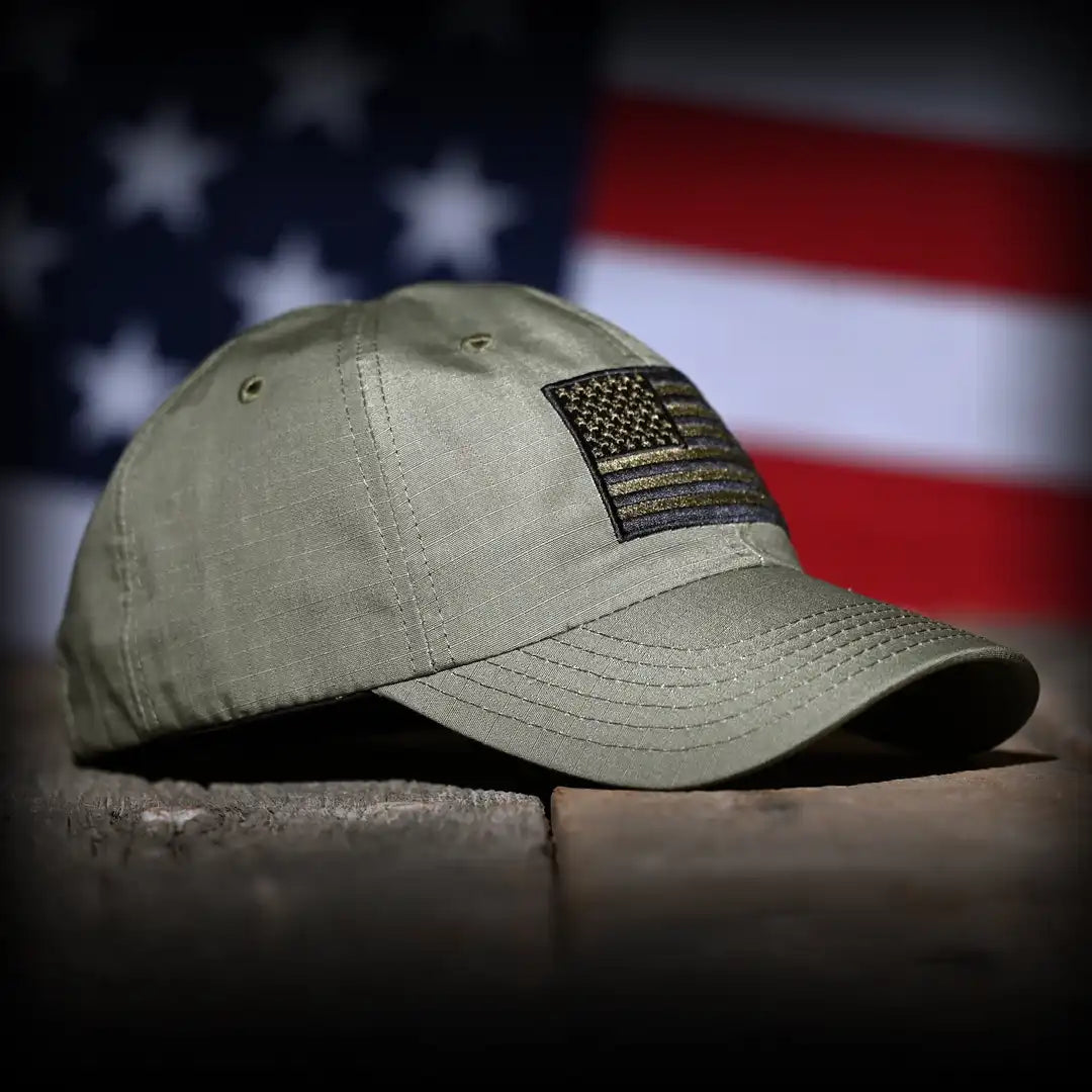 Ranger Green Ripstop Full Fabric American Flag Range Hat