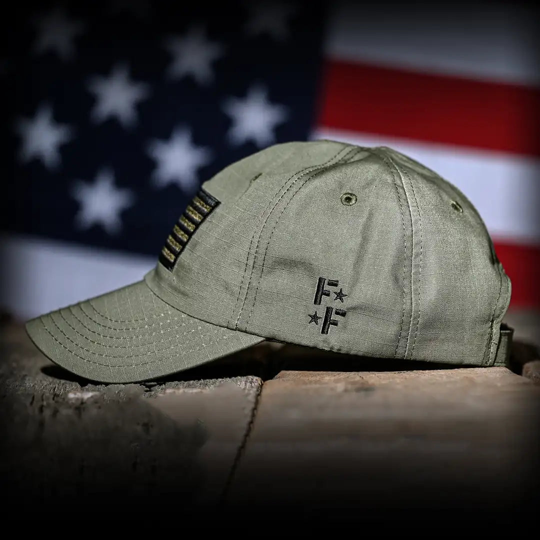 Ranger Green Ripstop Full Fabric American Flag Range Hat