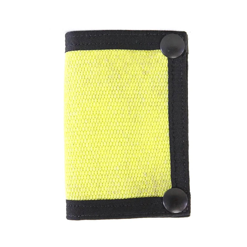 Professional-grade Rookie Snap Wallet in yellow hose from Recycled Firefighter. Quality tactical design for first responders.