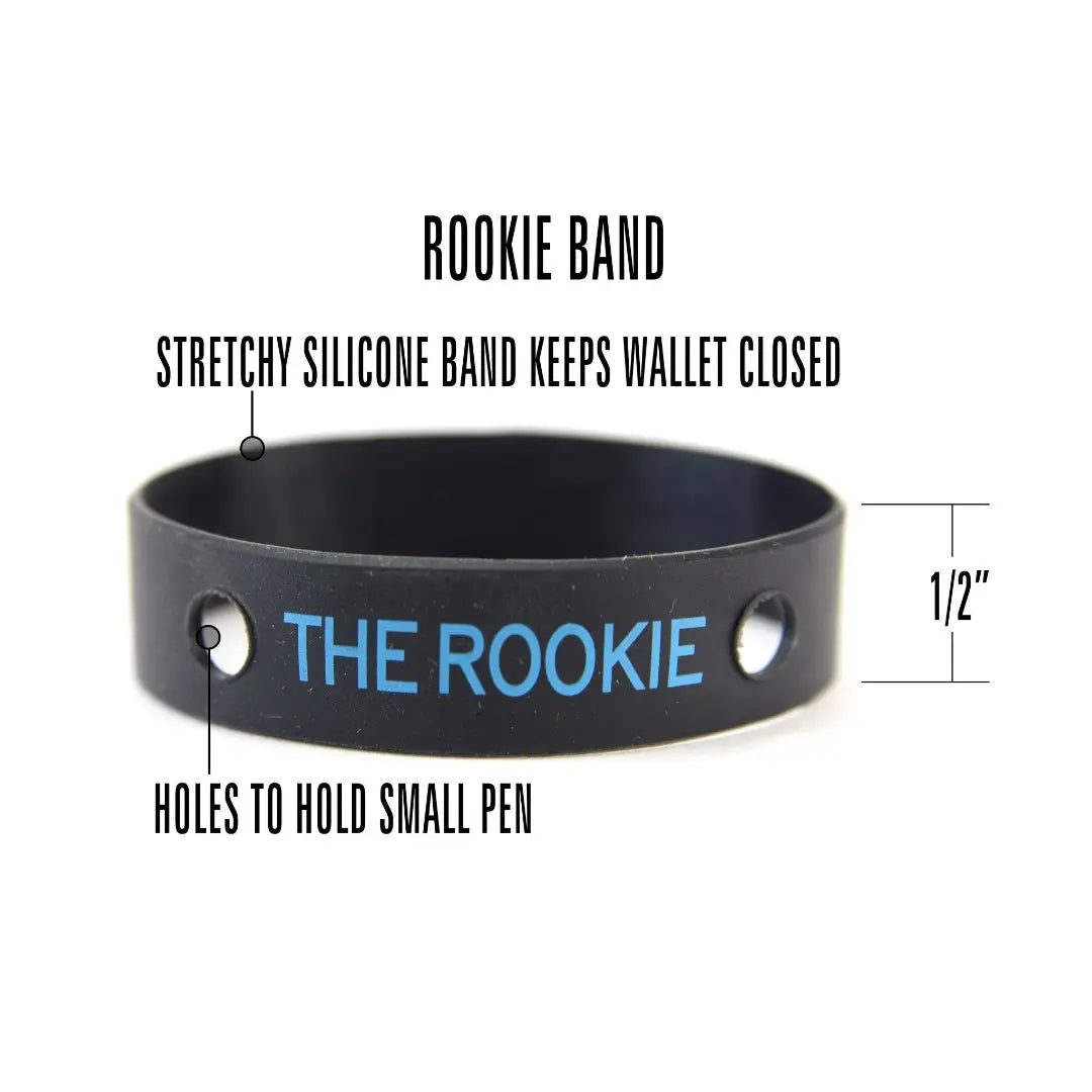 Professional Rookie Wallet Band featuring Blue and Black by Recycled Firefighter. Honors first responder service with durability.