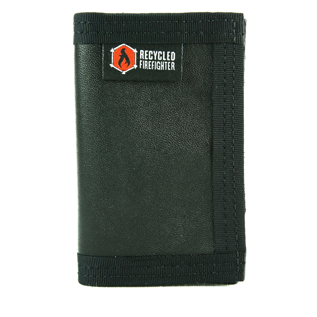 The Black and Black Rookie Wallet Combat Boot Leather by Recycled Firefighter. Quality construction meets professional tactical requirements for demanding operations.