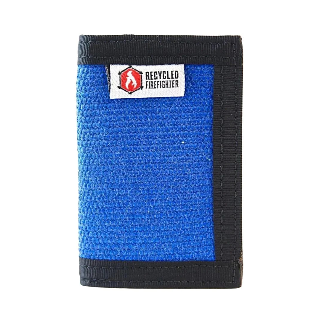 Classic blue and black Rookie Wallet by Recycled Firefighter. Timeless color pairing for professional carry.