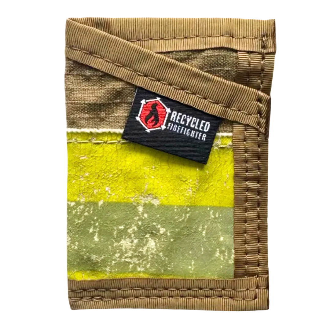 Sergeant Wallet - Bunker Gear Edition Recycledfirefighter Safety Stripe - Coyote
