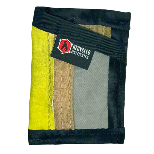 Sergeant Wallet - Bunker Gear Edition Recycledfirefighter Safety Stripe - Black