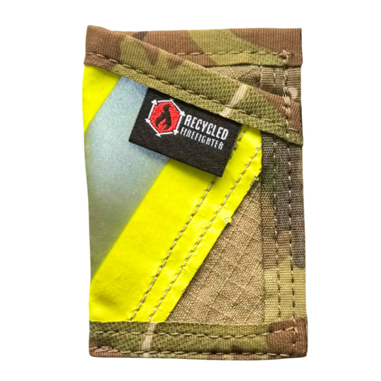 Sergeant Wallet - Bunker Gear Edition Recycledfirefighter Safety Stripe - Multicam