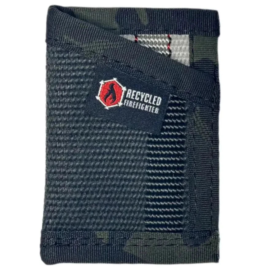 Tactical black and multicam black Sergeant Wallet by Recycled Firefighter. Dual-tone design provides cohesive professional appearance.