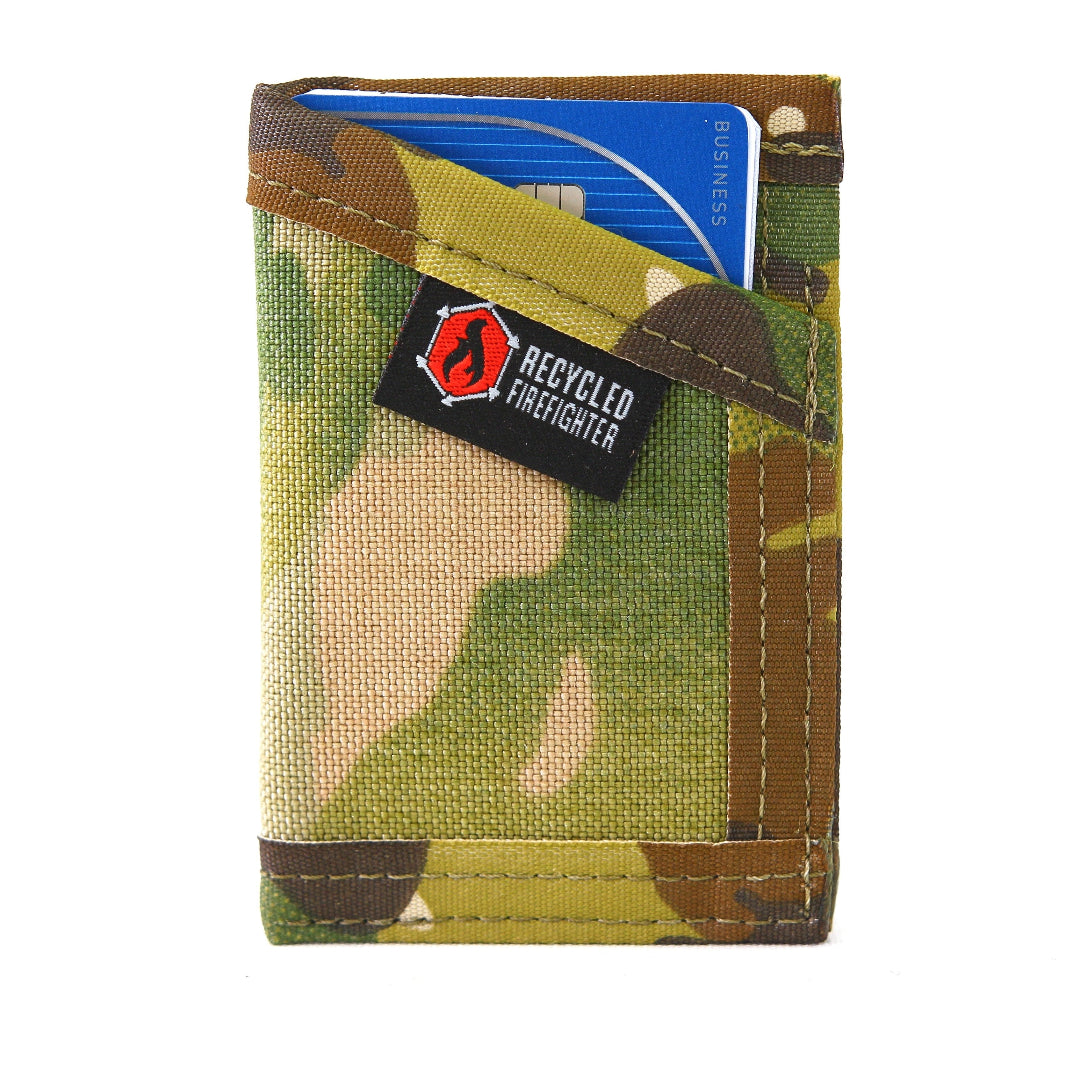Multicam Sergeant Nylon Wallet from Recycled Firefighter. Versatile camouflage adapts to multiple operational environments.