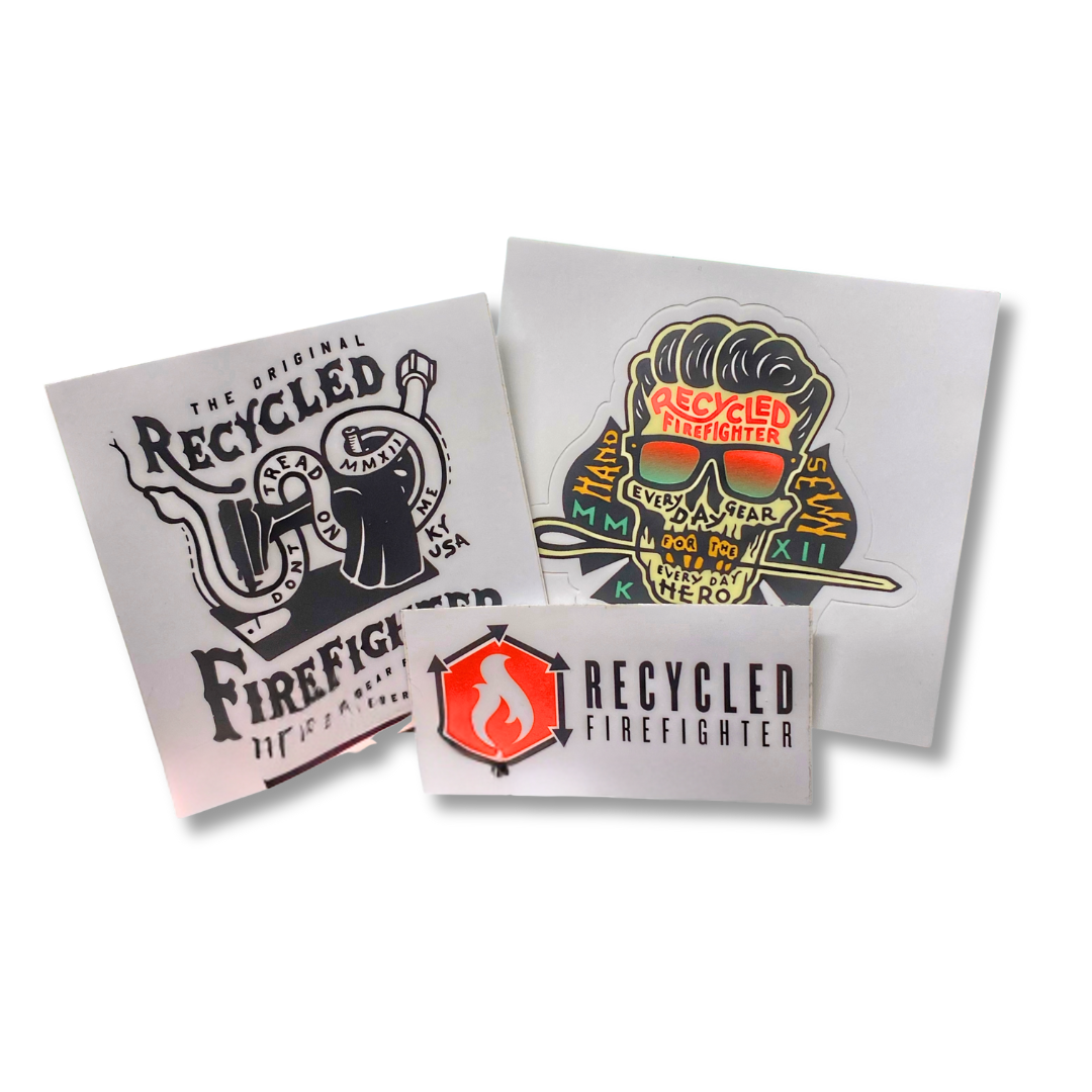 Swag Stickers Recycledfirefighter Skull, Dtom, and Logo