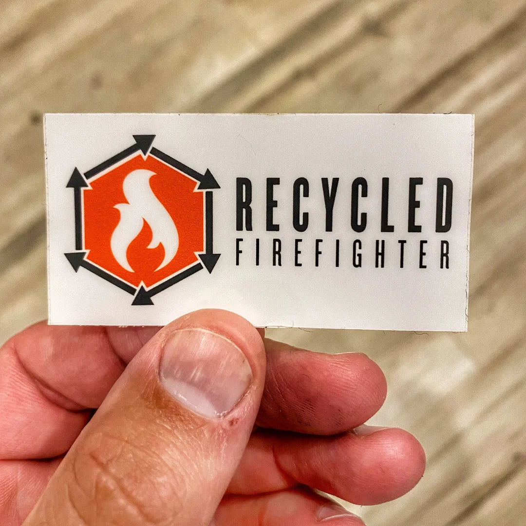 Professional-grade Swag Stickers in logo from Recycled Firefighter. Quality tactical design for first responders.