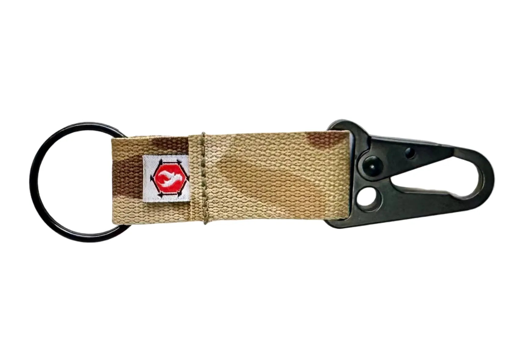 The The Chauffeur Durable keychain clip in Multicam Arid from Recycled Firefighter. Professional-grade quality for everyday tactical use and operations.