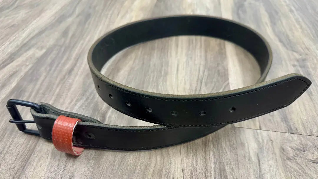 Thin Red Line Premium Leather Belt in Thin Red Line Premium Leather Belt by Recycled Firefighter. Durable professional gear for tactical applications.