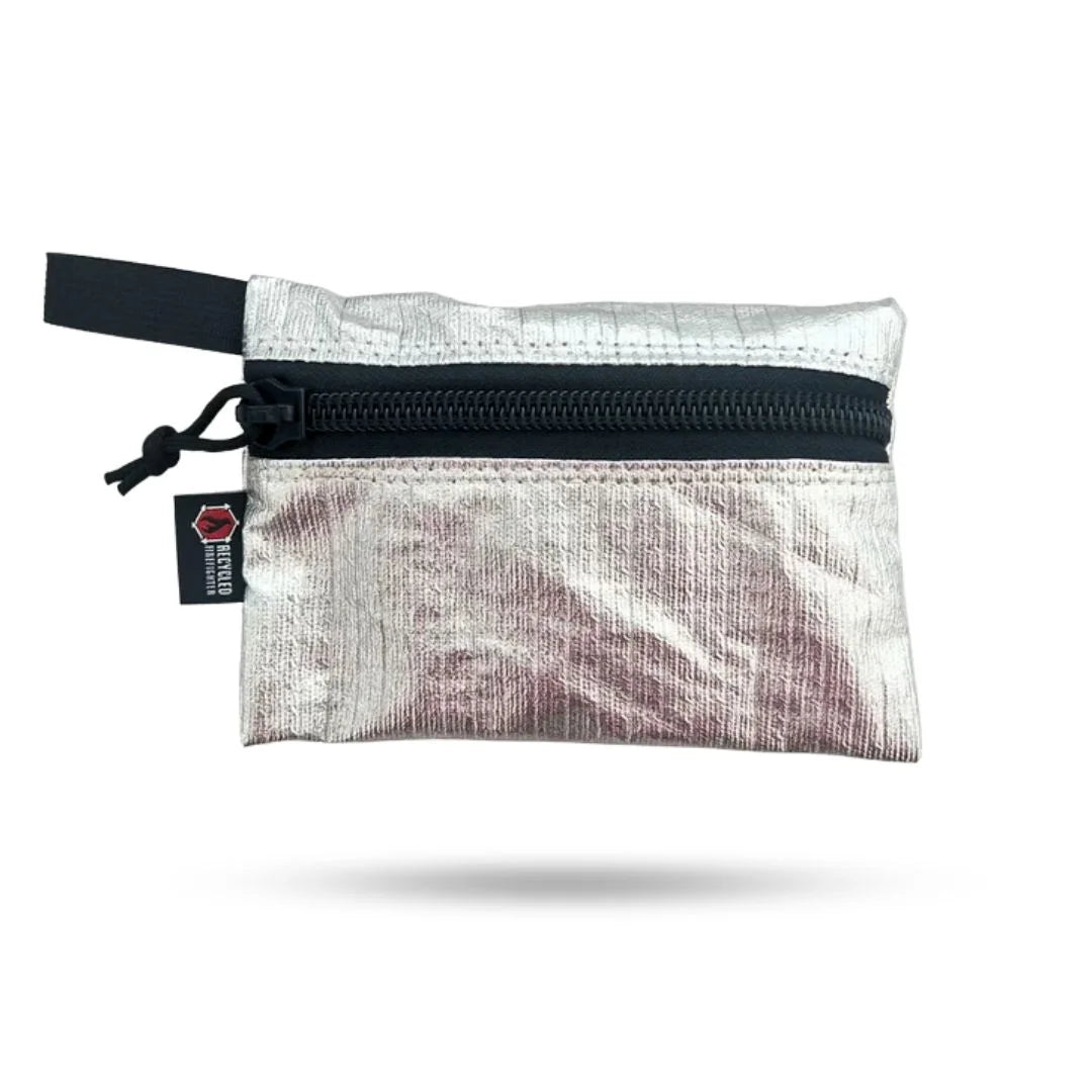 The Truckie Medium in vintage bunker gear - silver by Recycled Firefighter. Tactical design meets professional durability standards.