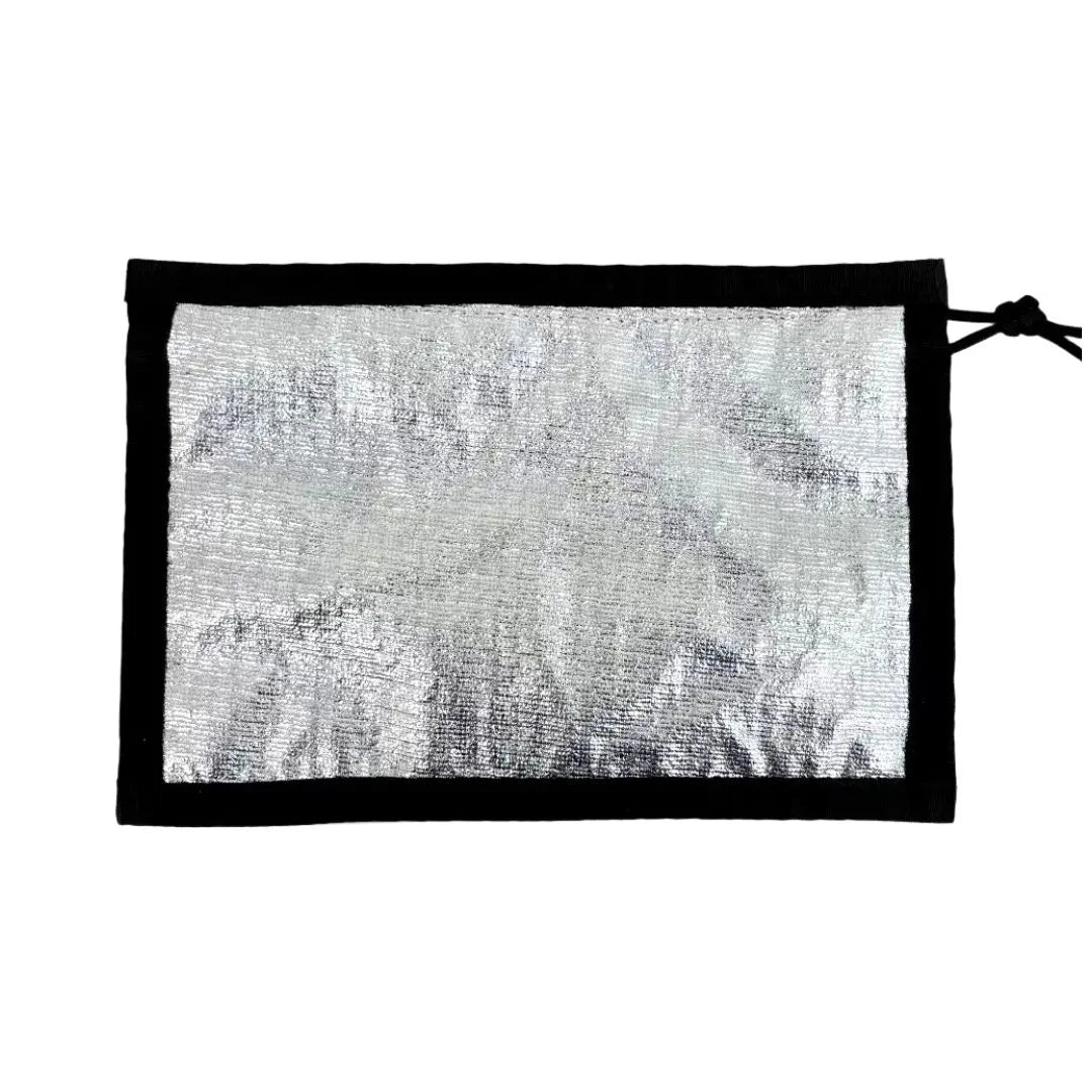 Flat EDC Pouch Firehose from Recycled Firefighter featuring silver. Durable gear designed for first responders and tactical professionals.