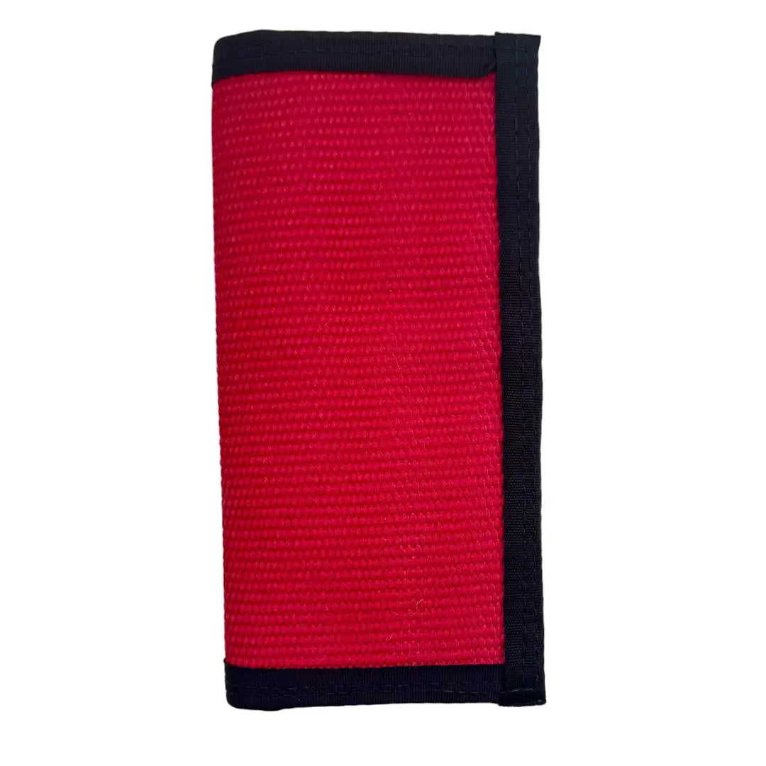 Recycled Firefighter's Red Hose Long Wallet (No-Snap Edition). Quality tactical gear built for demanding professional use.