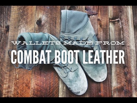 Sergeant Wallet Combat Boot Leather Edition leather detail by Recycled Firefighter