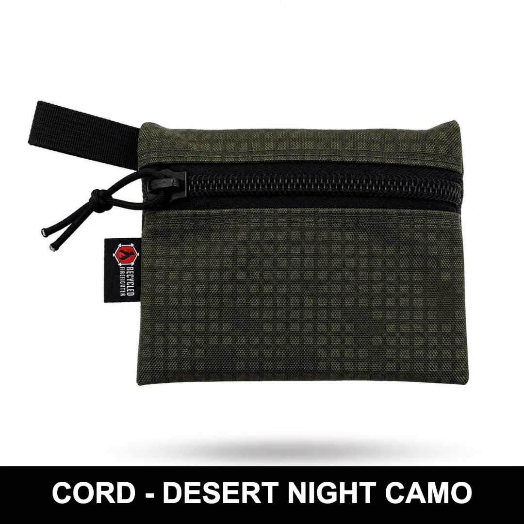 Cordura Desert Night Camo Truckie Small pouch from Recycled Firefighter featuring distinctive camouflage, durable fabric, and secure storage for everyday gear.