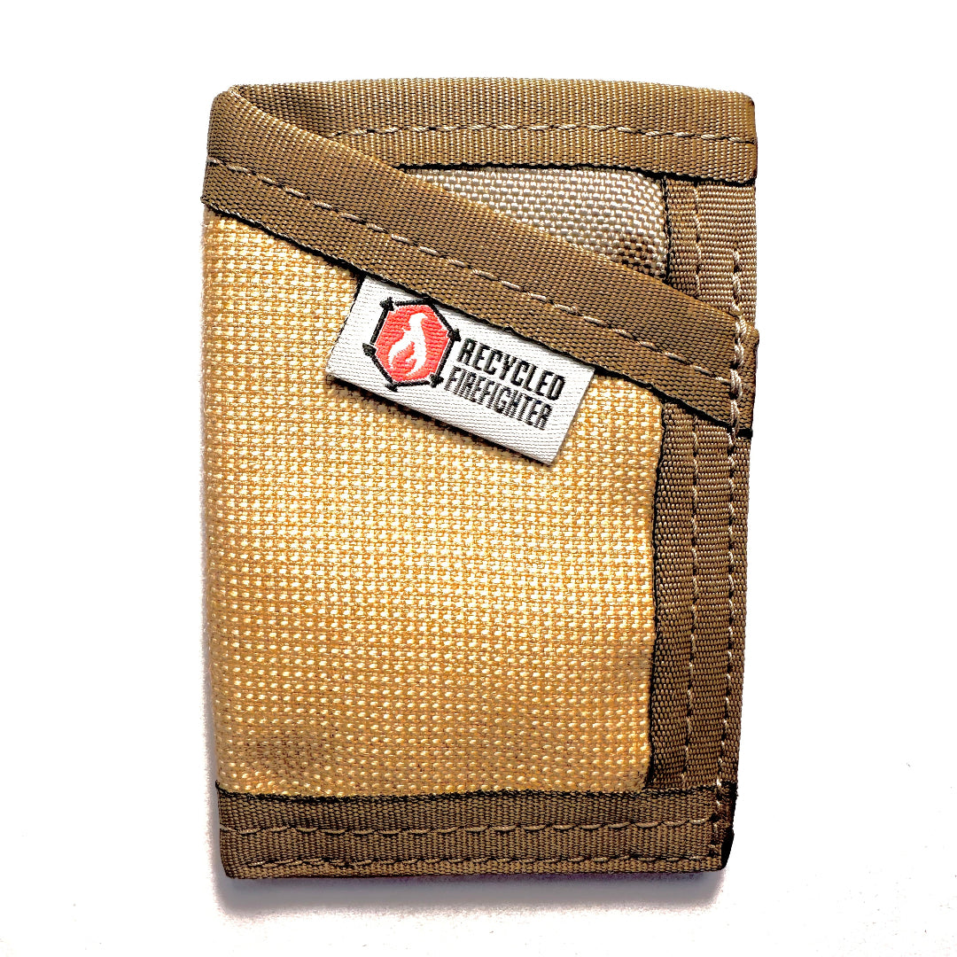 the sergeant wallet bunker gear brown with white background recycledfirefighter