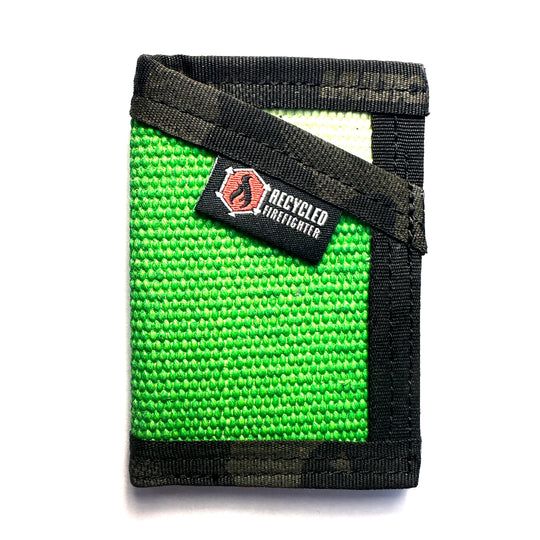 the sergeant wallet green and multicam black with white background recycledfirefighter