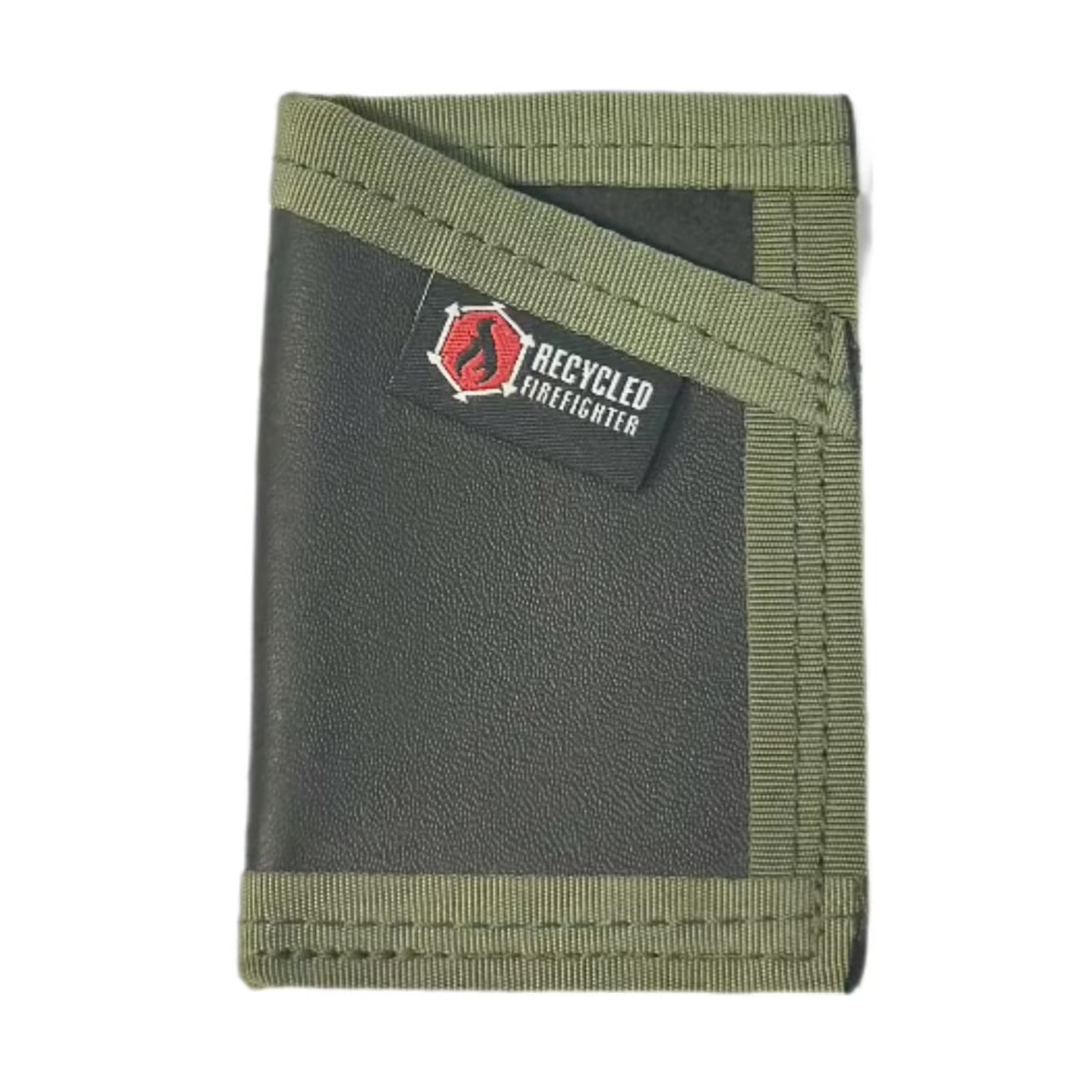 the sergeant wallet leather black and od with white background recycledfirefighter